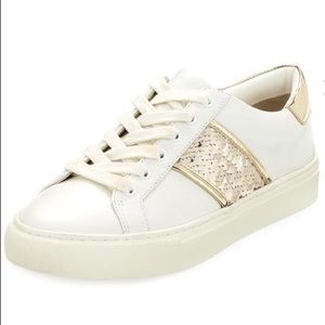 Tory Burch Carter white sneakers with gold sequins